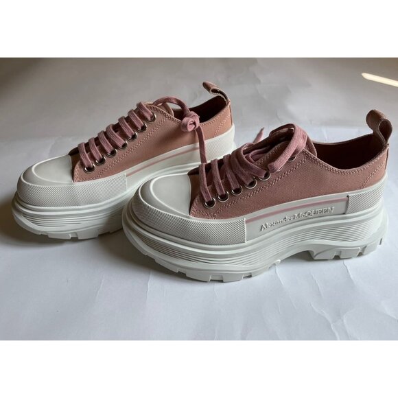 Alexander McQueen Tread Slick Canvas Sneaker Magnolia Size40 - Picture 3 of 11